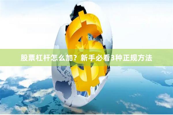 股票杠杆怎么加？新手必看3种正规方法